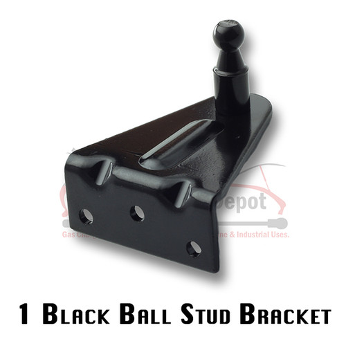 EJ Ball Stud Joint 10mm=(3/8") 3 Hole Mount Angle Bracket Black